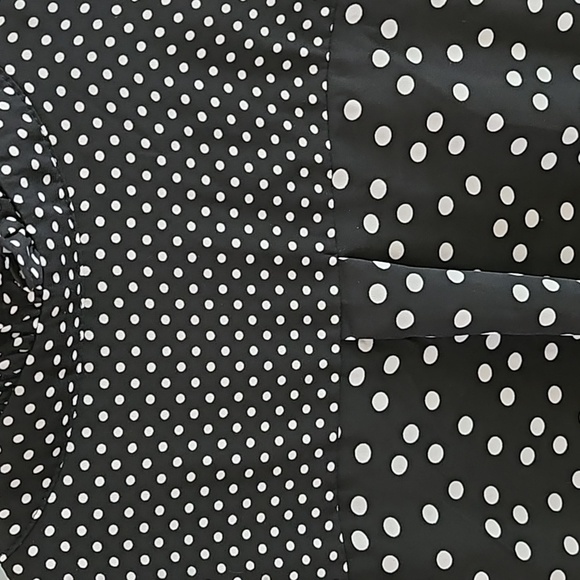 Black Polka Dot ruffle blouse with elastic band waist - Picture 8 of 9